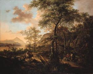 BOTH Jan Dirksz. 1615-1652,An Italianate evening landscape with a muleteer an,Christie's 2000-07-07