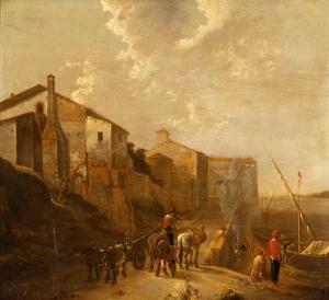 BOTH Jan Dirksz. 1615-1652,Veduta di Ripa Grande a Roma,Bertolami Fine Arts IT 2023-11-23