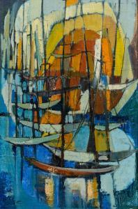 BOTHA Christa 1938,Abstract Sailing Boats,2015,5th Avenue Auctioneers ZA 2023-11-26