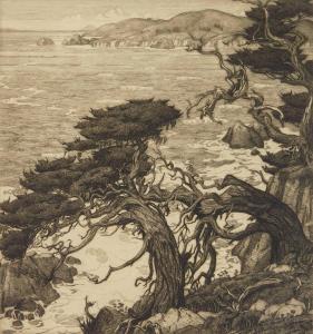 BOTKE Cornelis J. 1887-1954,Foam and Cyprus, Point Lobos,Rachel Davis US 2024-02-10