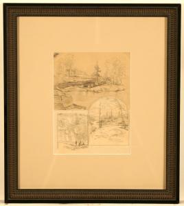 BOTT EMIL 1837-1908,sketches of landscapes near Harmony,Dargate Auction Gallery US 2009-08-07