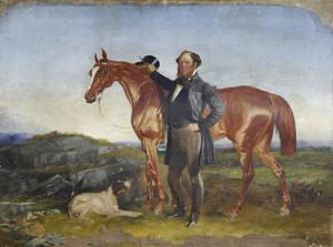BOTT R.T 1810-1865,Portrait of a gentleman with his horse and dog bef,Bonhams GB 2011-10-25