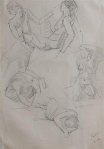 BOTTERO Daniel 1950,Two Nude Studies,1987,Hindman US 2014-11-07
