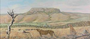 BOTTERO Giuseppe 1846-1930,Cheetah in a Landscape,1877,Strauss Co. ZA 2021-07-11