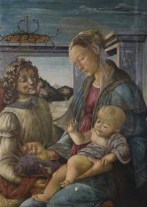 BOTTICELLI Sandro 1444-1510,Vierge à L'Enfant avec un ange,Tajan FR 2013-10-25