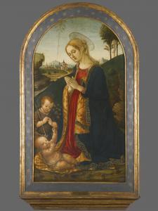 BOTTICINI Francesco,THE MADONNA AND CHILD IN A LANDSCAPE, WITH THE INF,Sotheby's 2014-07-09