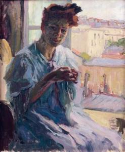 BOTTIN Médéric 1874-1912,Jeune femme à la fenêtre,Aguttes FR 2007-03-30