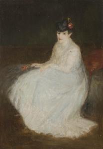 BOTTINI Georges Alfred 1874-1907,Femme assise en blanc à la rose,1905,Ader FR 2014-03-27