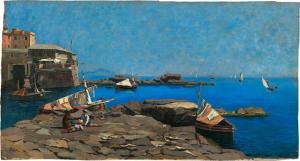 BOTTINO Emanuele 1900-1900,Fischerjungen an der Mole,Galerie Bassenge DE 2022-06-02