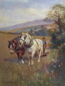BOTTOMLEY Edwin 1865-1929,The plough team in a summer meadow,Woolley & Wallis GB 2014-06-04
