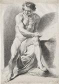 BOTTSCHILD Samuel 1641-1706,Männlicher Akt, sitzend,Galerie Bassenge DE 2018-11-30