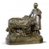 BOUCHARD Henri Louis 1875-1960,A YOUNG SHEPHERDESS WITH HER FLOCK TO HER RIGHT,Sotheby's 2008-05-29