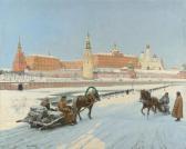 BOUCHARD Paul Louis 1853-1937,Vue principale du Kremlin, Moscou,Millon & Associés FR 2013-11-27