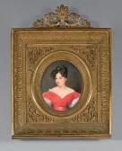 BOUCHARDY Étienne 1797-1849,Portrait de femme à la robe rouge,Beaussant-Lefèvre FR 2019-05-22