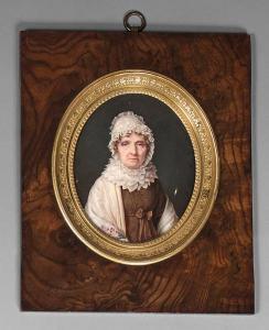 BOUCHARDY Étienne,une femme à la coiffe et au col de dentelle,1828,Jean-Mark Delvaux 2021-04-15