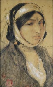 BOUCHAUD Jean 1891-1977,Portrait de femme orientale,Bayeux Encheres FR 2023-07-14