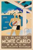 BOUCHAUD Michel 1902-1965,LA PLAGE DE MONTE CARLO,1929,Swann Galleries US 2016-08-03
