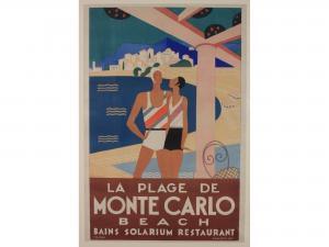 BOUCHAUD Michel 1902-1965,La Plage de Monte Carlo,Onslows GB 2020-11-26