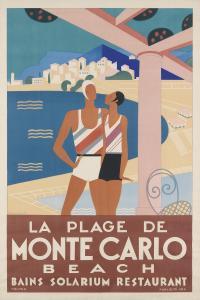 BOUCHAUD Michel 1902-1965,LA PLAGE DE MONTE CARLO,1929,Swann Galleries US 2021-08-05