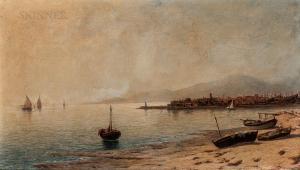 Bouche Louis Alphonse Ernest 1823,Harbor Scene,1890,Skinner US 2020-05-31