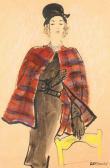 BOUCHE Rene 1905-1963,Woman in Tweed Coat, Yellow Chair,1940,William Doyle US 2006-04-11