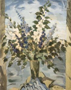 BOUCHENE Dimitri 1893-1993,Composition florale blanche et bleue,Millon & Associés FR 2022-09-28