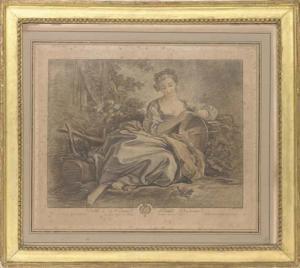 BOUCHER Francois 1703-1770,Allegorical scene of a County Girl, by Demarteau,Christie's GB 2007-05-23