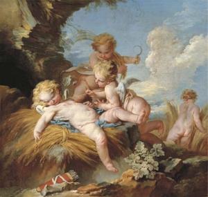 BOUCHER Francois 1703-1770,L'Amour moissonneur,1730,Christie's GB 2006-07-06