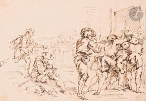 BOUCHER Francois 1703-1770,La Distribution de la soupe : scène de charité d\’,Ader FR 2024-03-22