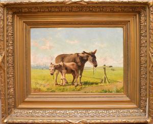 BOUCHER G 1800-1800,Signed G. Boucher dated '83, oil on Panel, Donkeys,Hood Bill & Sons 2015-11-03