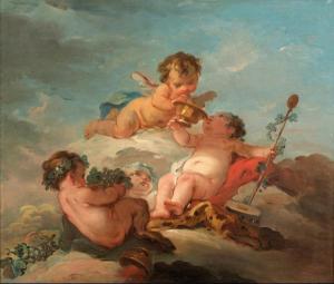 BOUCHER II, N Francois Juste,Trois amours et le jeune Bacchus,18th century,AuctionArt - Rémy Le Fur & Associés 2021-11-23