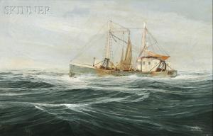 BOUCHER Warren 1922-1999,Fishing Vessel Hauling Nets,1991,Skinner US 2014-05-16