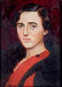 BOUCHOR Joseph Felix 1853-1937,Femme au chemisier rouge et noir,Baron Ribeyre & Associés 2012-12-10