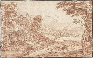 boudewijns frans 1682-1767,Italianisante Landschaft mit Kastell,Galerie Bassenge DE 2015-11-27