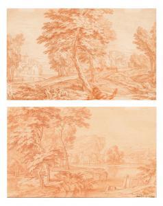 BOUDEWYNS / Adriaen F.II Frans 1673-1744,Two landscapes,1736,Palais Dorotheum AT 2022-04-20