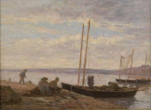 BOUDIN Eugene 1824-1898,Côte du Finistère, bateaux de pêche,,1854/57,Etienne de Baecque 2024-03-29