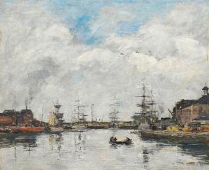 BOUDIN Eugene 1824-1898,Le Havre. Le bassin de la barre,1894,Bonhams GB 2024-04-18