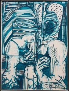 BOUDON Patrick 1944-1988,Abstract Figures in Blue,Neal Auction Company US 2023-01-11