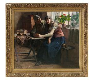BOUDRY Alois 1851-1938,Interior Scene with a Fisherman and His Wife,New Orleans Auction 2021-03-27
