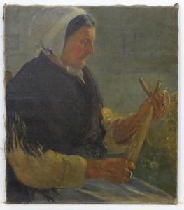 BOUGHTON LEIGH Dora 1903-1940,Fisherman's wife making nets,Dickins GB 2018-09-07