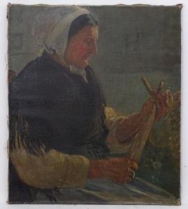 BOUGHTON LEIGH Dora 1903-1940,The Net maker' Fisherman's wife making nets,Dickins GB 2019-10-11