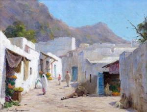 BOUGOURD Cécile 1857-1941,Personnages dans un village tunisien,Millon & Associés FR 2020-12-14