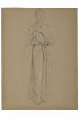 BOUGUEREAU William Adolphe,A standing woman (recto); Drapery study (verso),Christie's 2021-01-28