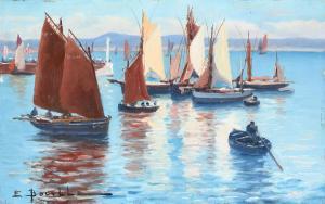 BOUILLE Etienne 1858-1933,Fishing boats in a harbour,Woolley & Wallis GB 2022-05-31