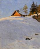 BOUILLETTE Edgard 1872-1960,Chalet sous la neige,Aguttes FR 2014-05-15