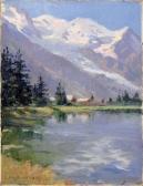 BOUILLETTE Edgard 1872-1960,Lac du Casinon et le Mont Blanc,Aguttes FR 2011-04-02