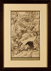 BOULANGER Louis 1806-1867,Rochers dans la forêt,Osenat FR 2023-11-19