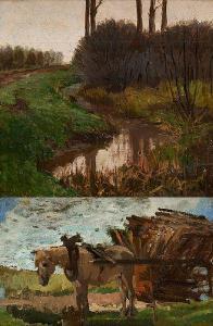 BOULENGER Hippolyte 1837-1874,Paysages avec ruisseau,Horta BE 2021-12-06