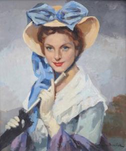 BOULET Cyprien 1877-1927,Jeune femme à l'ombrelle,Mercier & Cie FR 2018-06-10