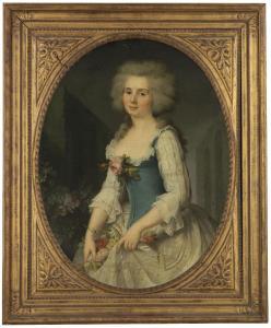 BOULIARD Marie Genevieve,Portrait of a young woman holding flowers in her a,Christie's 2018-11-01